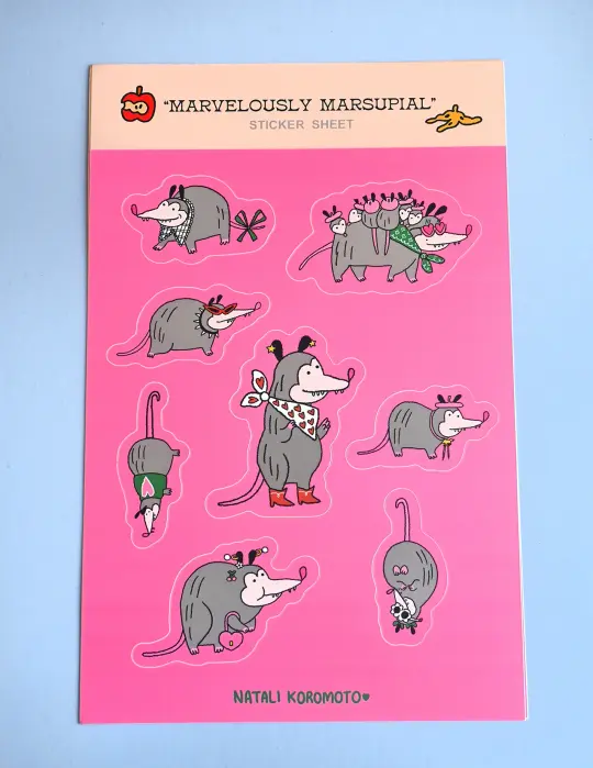 “Marvelously Marsupial” Sticker sheet