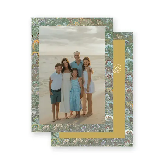 Marbled border Let your heart be Light  "Merry Christmas " Holiday Card