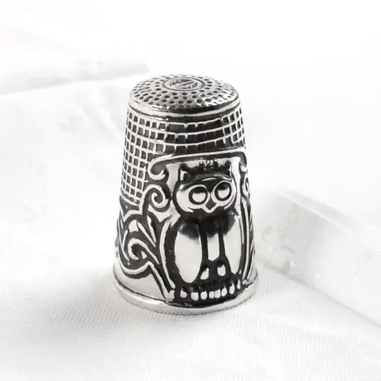 Silver Owl Thimble