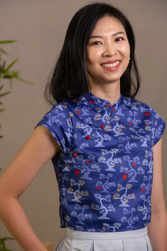 Ladies Alana Top - Navy Lucky Bonsai (XS left!)