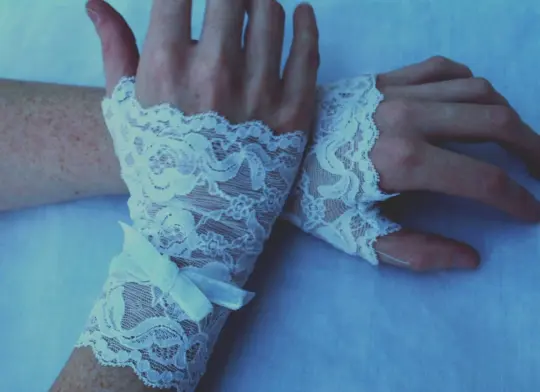White Lace Wedding Gloves