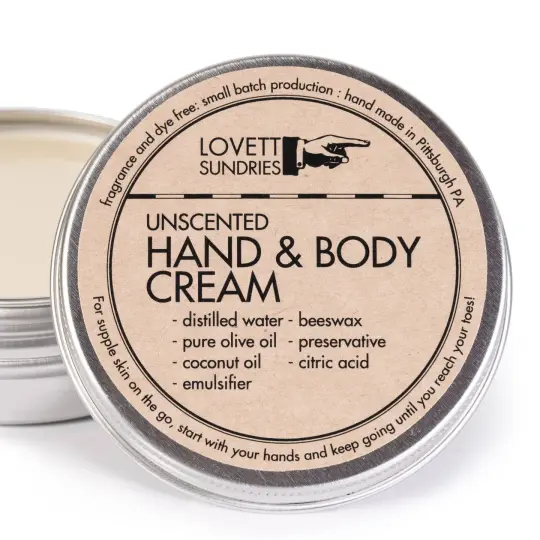 Lovett Sundries - Hand and Body Cream - Travel Size: Unscented