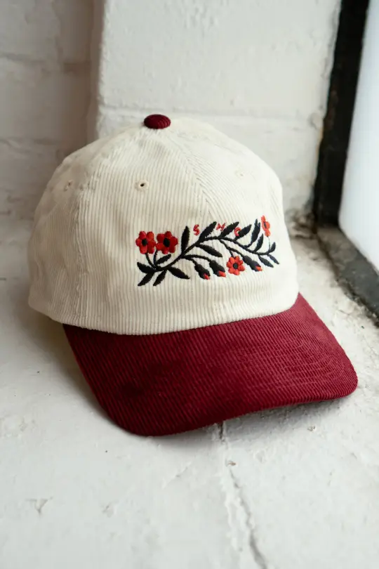Garland Two-Tone Corduroy Dad Hat | Cream / Plum