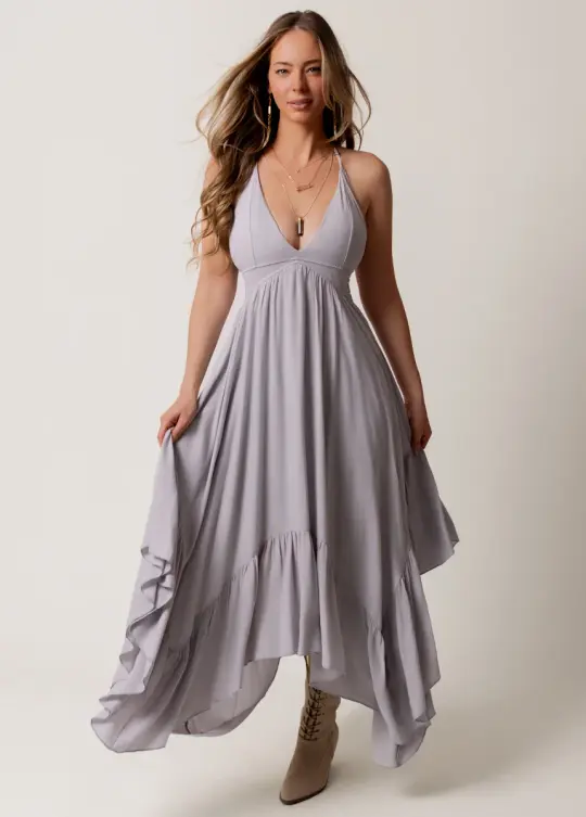 Lynsey Dress in Blue Fog
