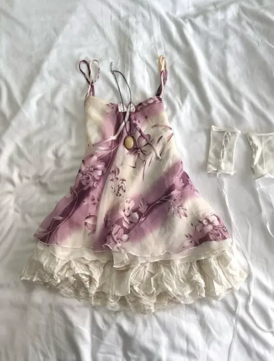 Charming Gradient Homecoming Dress ,A-Line Spaghetti Straps Floral Pattern Short Prom Dress Cami Dress RS1150