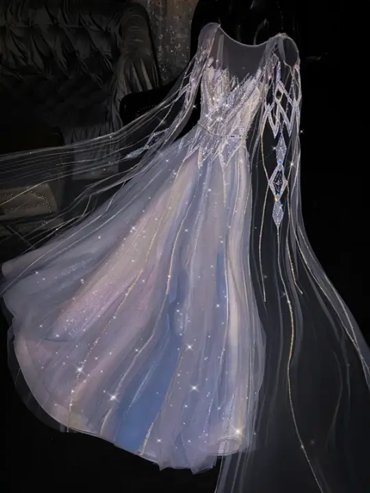 Light purple fitted long ball gown, bridal dress R8767