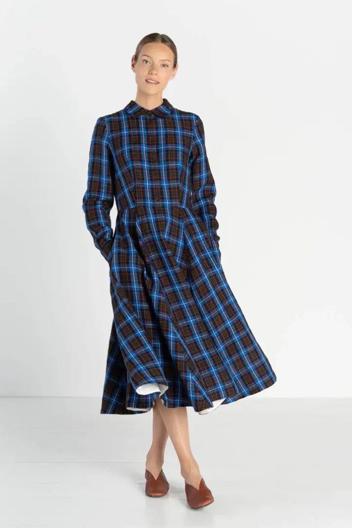 Frida – Linen Dress with Shirt Collar