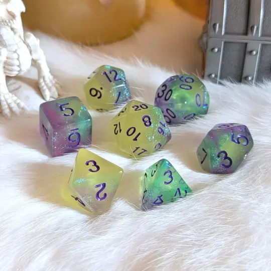 Dreamlight Grove Dice Set – 7-Piece Mystical Forest DnD Dice