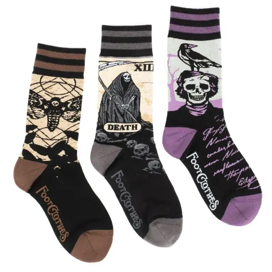 Dark Soles Goth Crew Sock Pack 3 Designs - Gothic Sock Set - Alternative Fashion