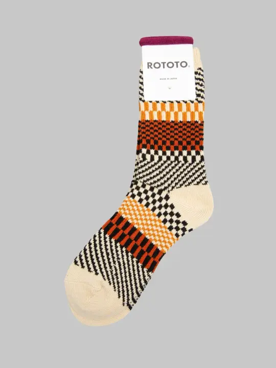 ROTOTO Check & Step Socks Black
