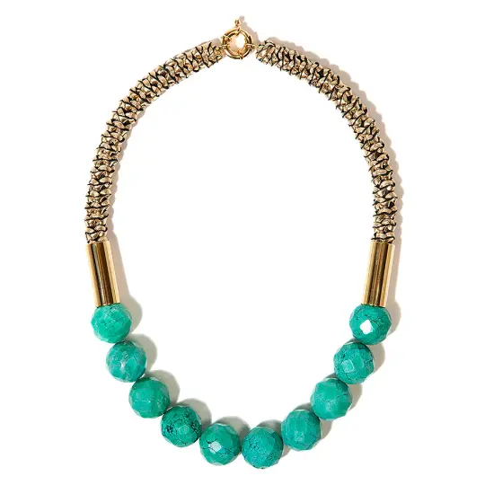 "Oasis" Turquoise  & Gold Neckpiece
