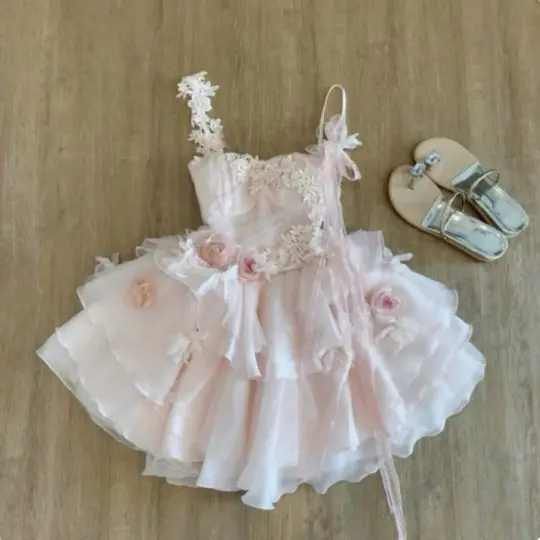 Sweet Blush Pink Homecoming Dress A-Line Spaghetti Straps Applique Corset Mini Prom Dress RS756
