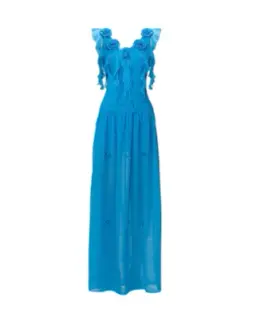 Minimalist Royal Blue A-Line Square Long Women Dress with Various Ways to Wear Casual Dress RS126