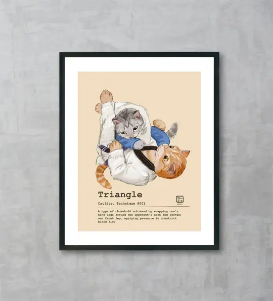 Catjitsu Technique 001 Triangle Fine Art Print