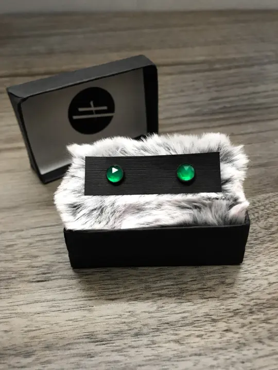 Green Onyx Stud Earrings