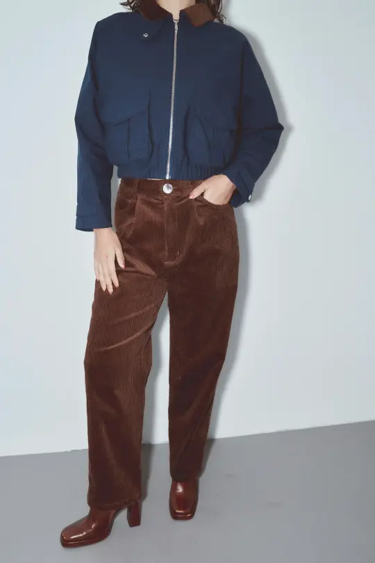 YOU BETRAYED ME Corduroy Grampa Trousers Brown