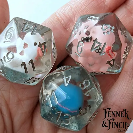 Water Creatures Large D20 – Oversized Octopus Whale Duck DnD Die