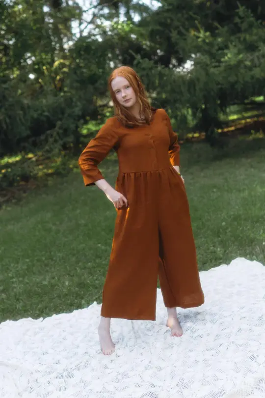 Ranch Jumpsuit in Rust