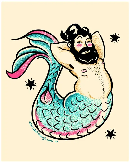 Husky Merman - Art Print
