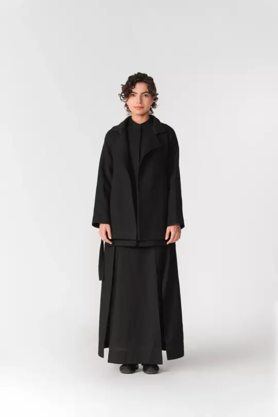 CHENILLE SHORT OVERCOAT
