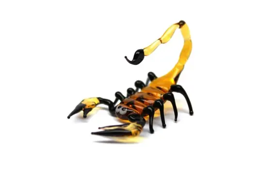 Amber Murano Glass Scorpion Sculpture – Handmade Collectible Art