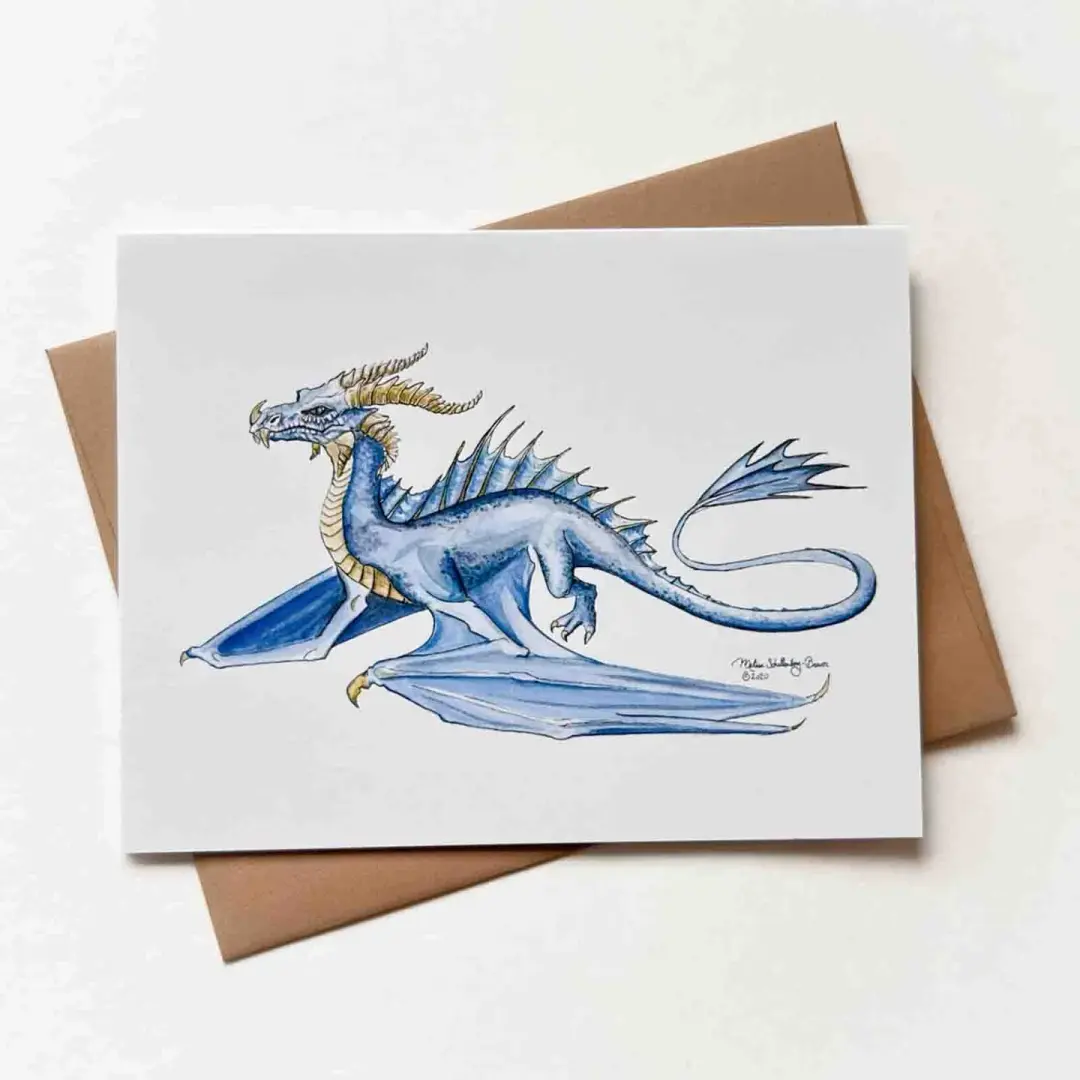Blue Dragon Greeting Card, Wholesale 6 Pack