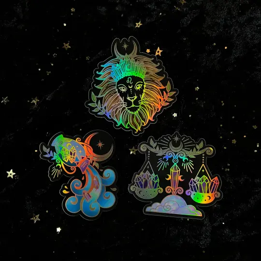Crystals for the Zodiacs Sticker - Gothic Astrology Crystal Guide Sticker
