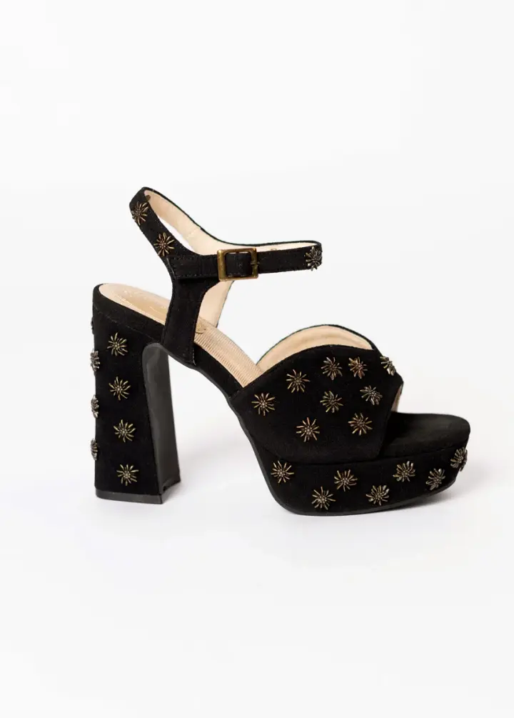 Valentine Platforms in Black Studded