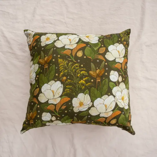 [COTTON/LINEN PILLOW COVER] Magnolia & Goldenrod