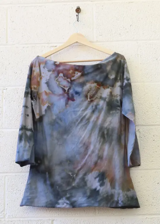 OOAK - Audrey Simplicity Shirt / XL / Stretch Organic Cotton / Ice Dye (57)