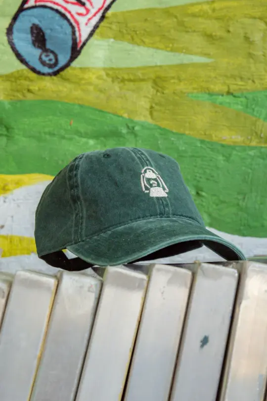 lantern hat, dark green