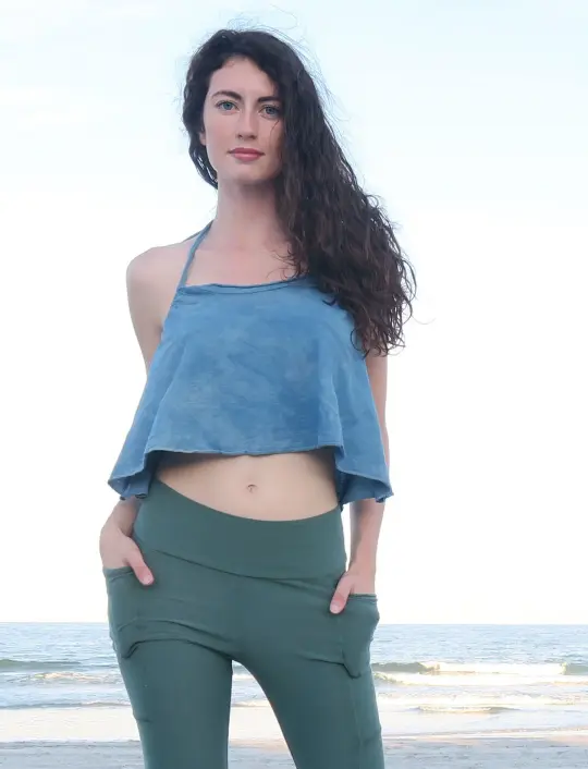 Drawstring Halter Wanderer Cropped Shirt