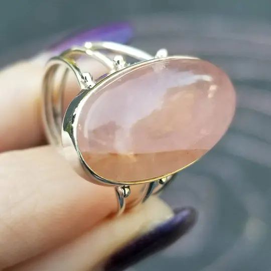 Love Light - Rose Quartz Ring in Sterling