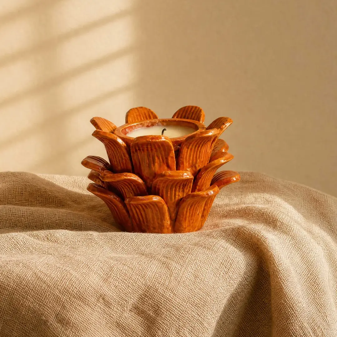 Barro Vidriado Piñado Votive Holder