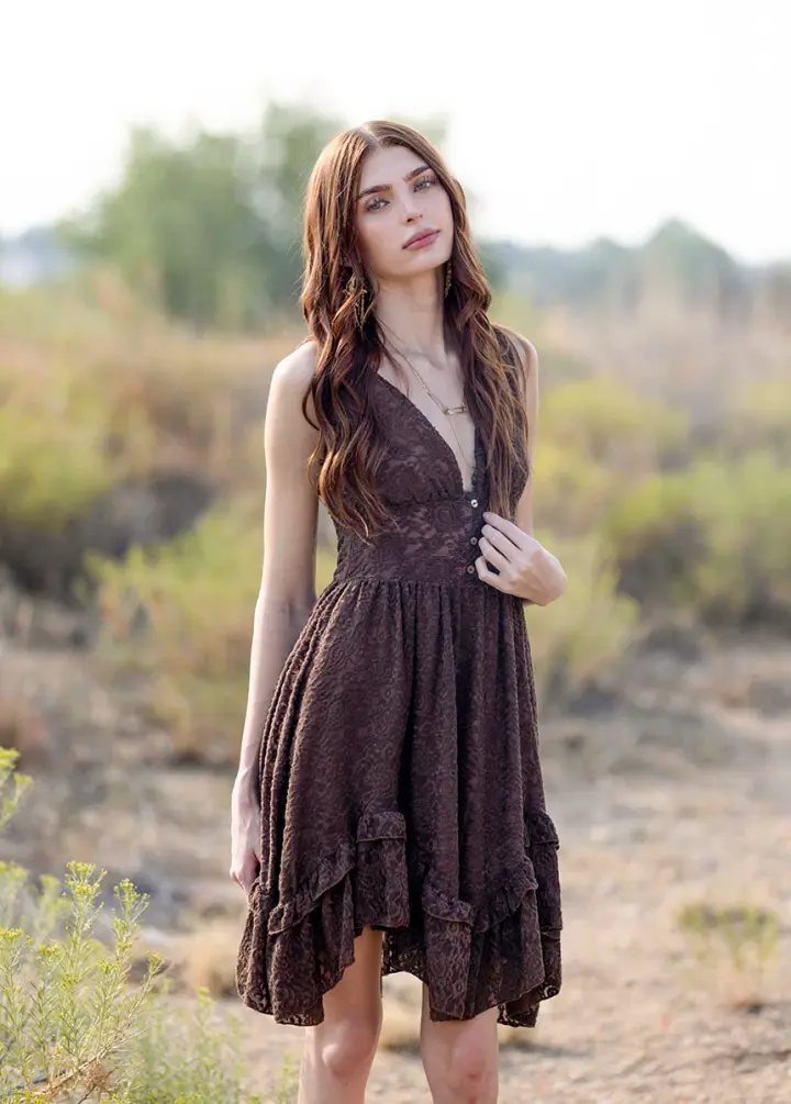 Selena Dress in Bark