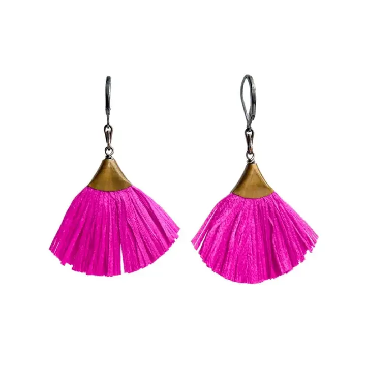 Plume Earrings - Fuchsia