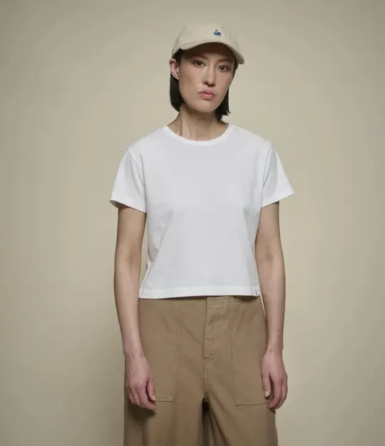 Cropped Soft Pima Cotton Women's T-Shirt