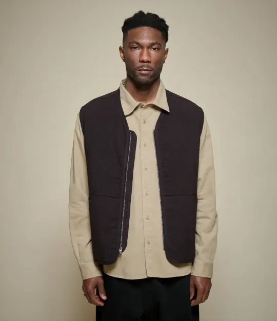 Padded Cotton Zip Vest
