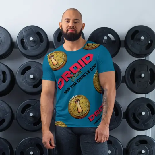 Droid Black & The Oracle Coin All-Over Print Men's Athletic T-shirt