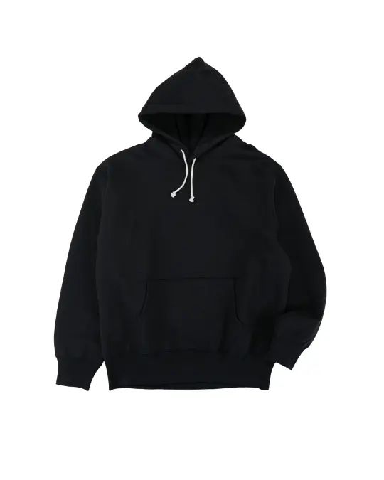 The Real McCoy's MC25105 12oz. Ball Park Hooded Sweatshirt Black