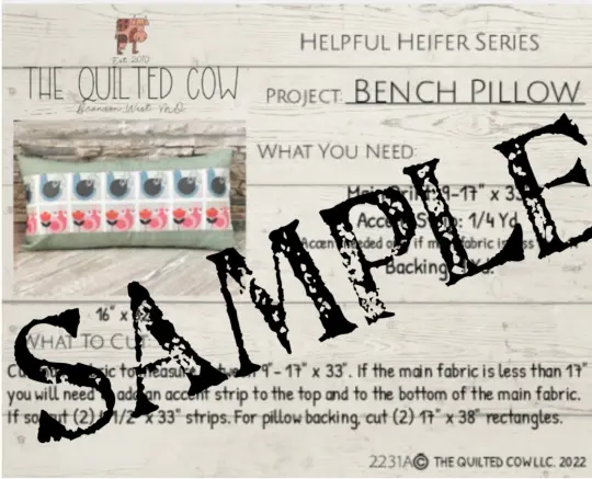 Helpful Heifer Bench Pillow