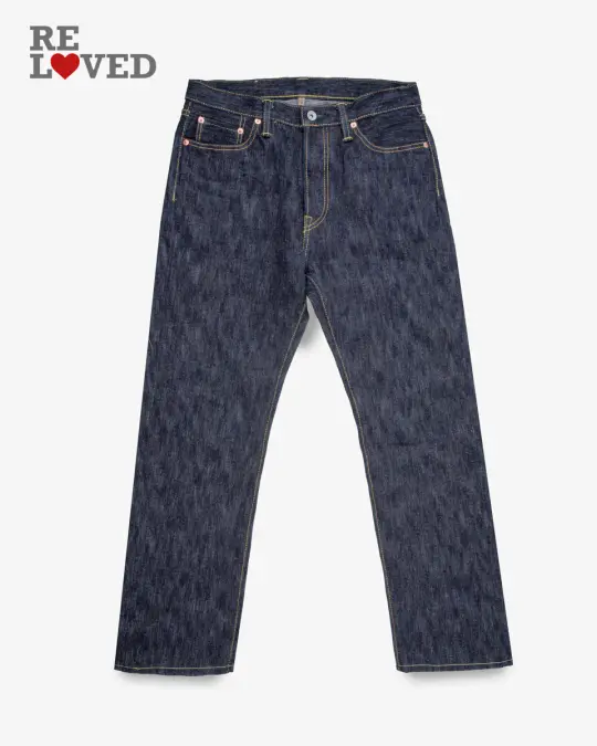 16oz Slubby Selvedge Denim Relaxed Tapered Cut Jeans - Indigo (IH-888S-SLB) Tag 32, Hemmed to 30.0"