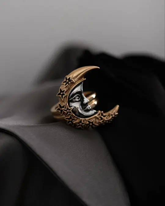 Celestial Crescent Ring