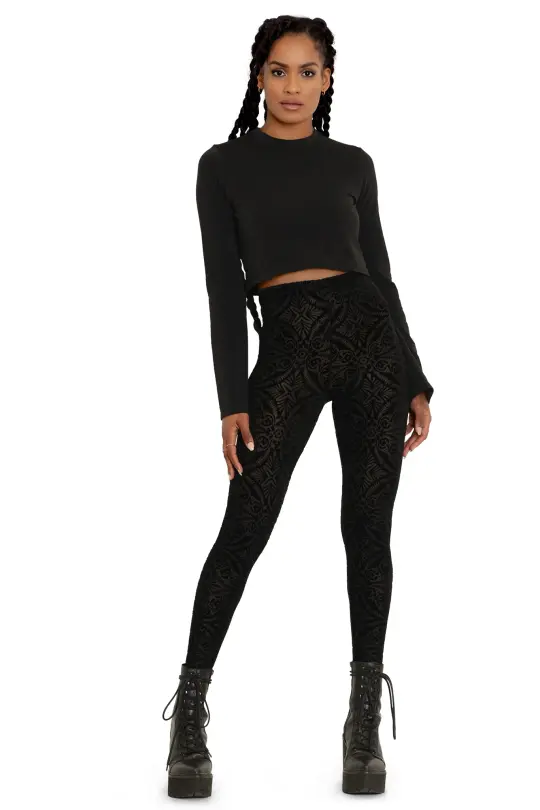 Burned Velvet High Waisted Leggings