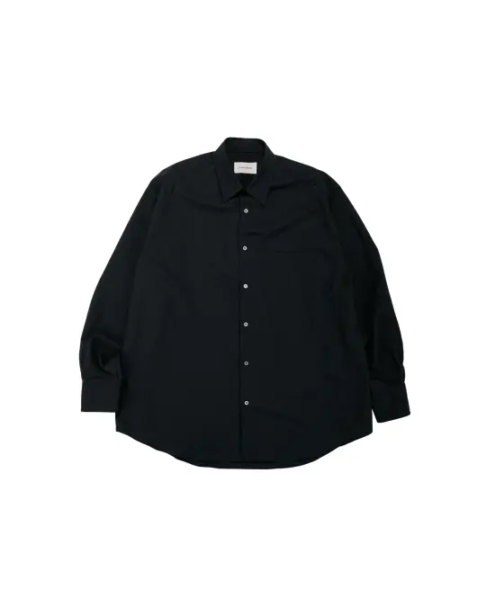 MARKAWARE Comfort Fit Shirt Organic Wool 2/80 Tropical Black