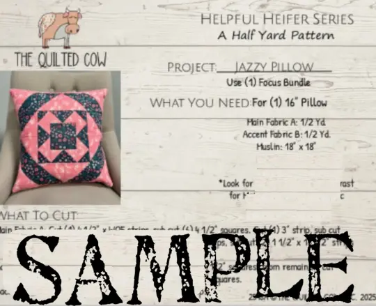 Helpful Heifer Jazzy Pillow A Half Yard Pattern
