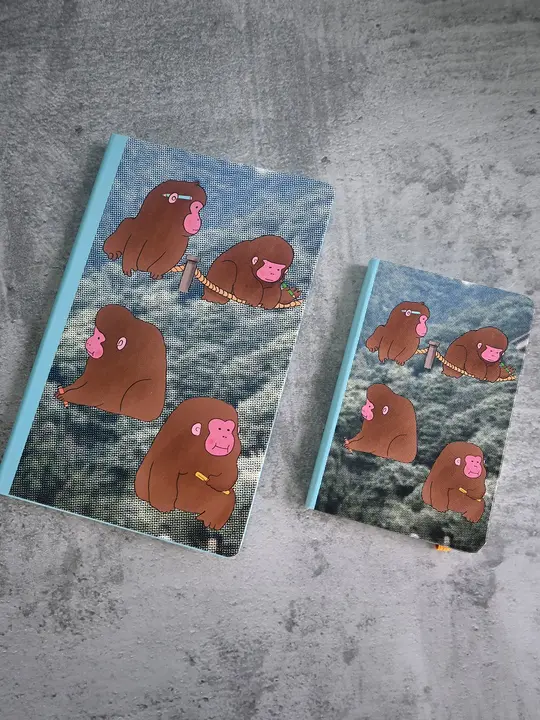 "Macaques!" Hardcover Notebook