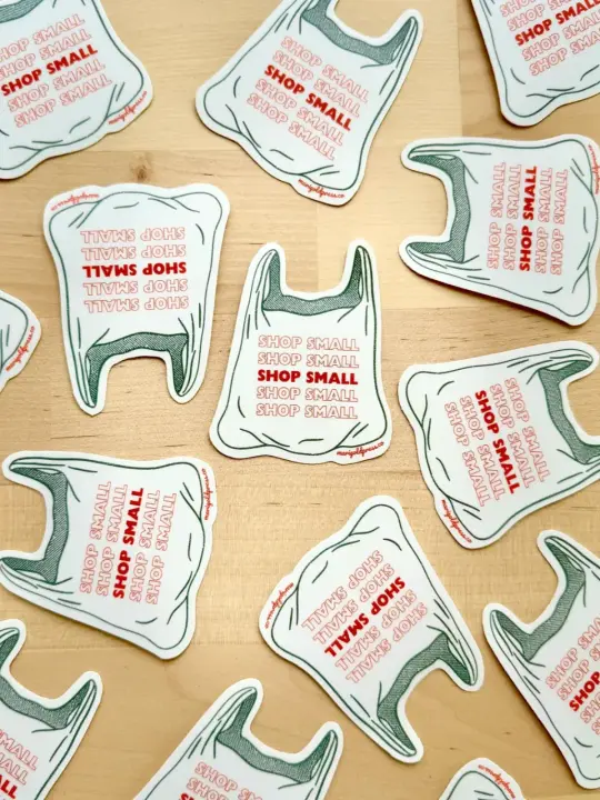 Shop Small Grocery Bag Sticker