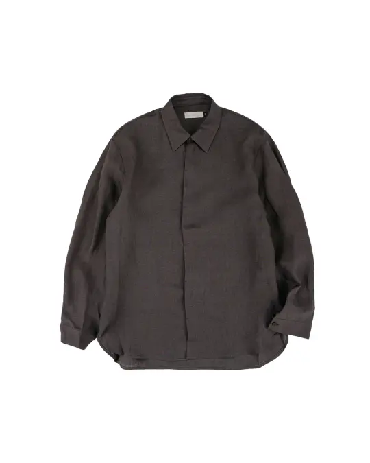 Amomento Linen Oversized Shirt Khaki Grey