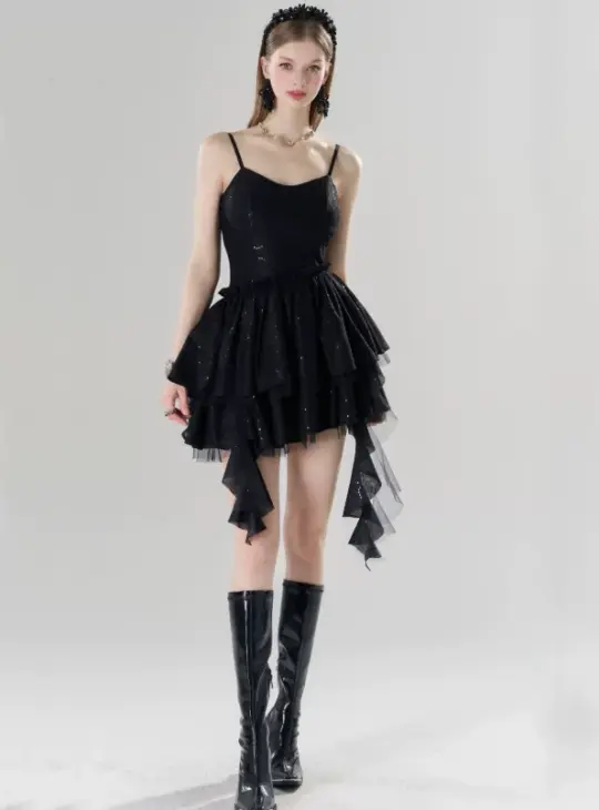 Sweet Style Summer Dress with Lace Design and Comfortable Elastic Waist R9211